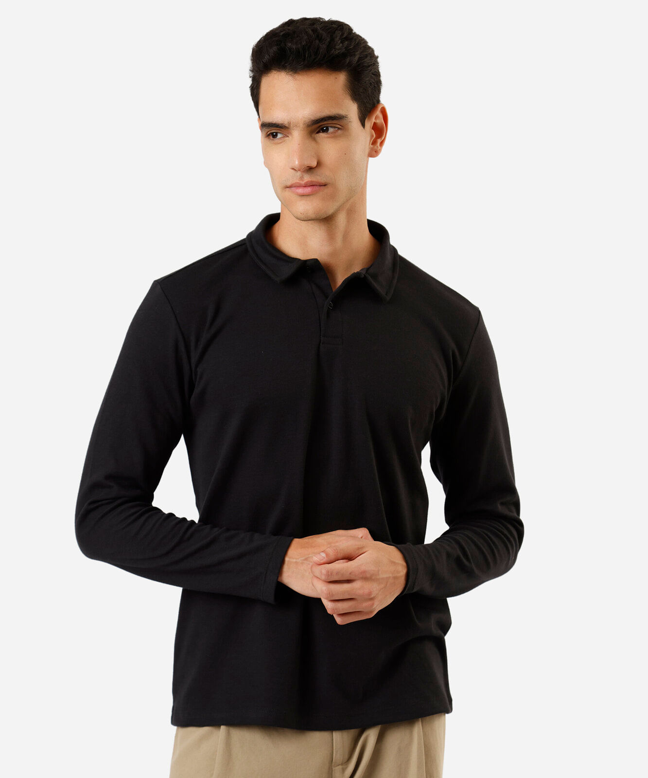 camisa overshirt masculina de fleece gola cotelê manga longa xadrez marrom