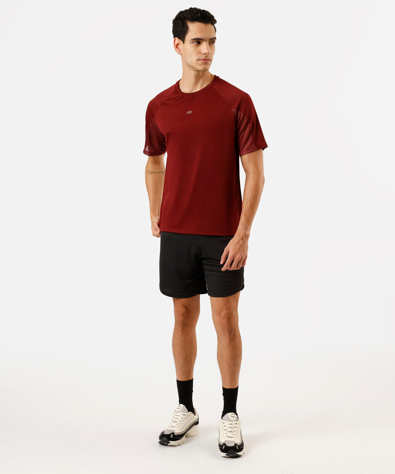 short masculino esportivo texturizado com recorte preta
