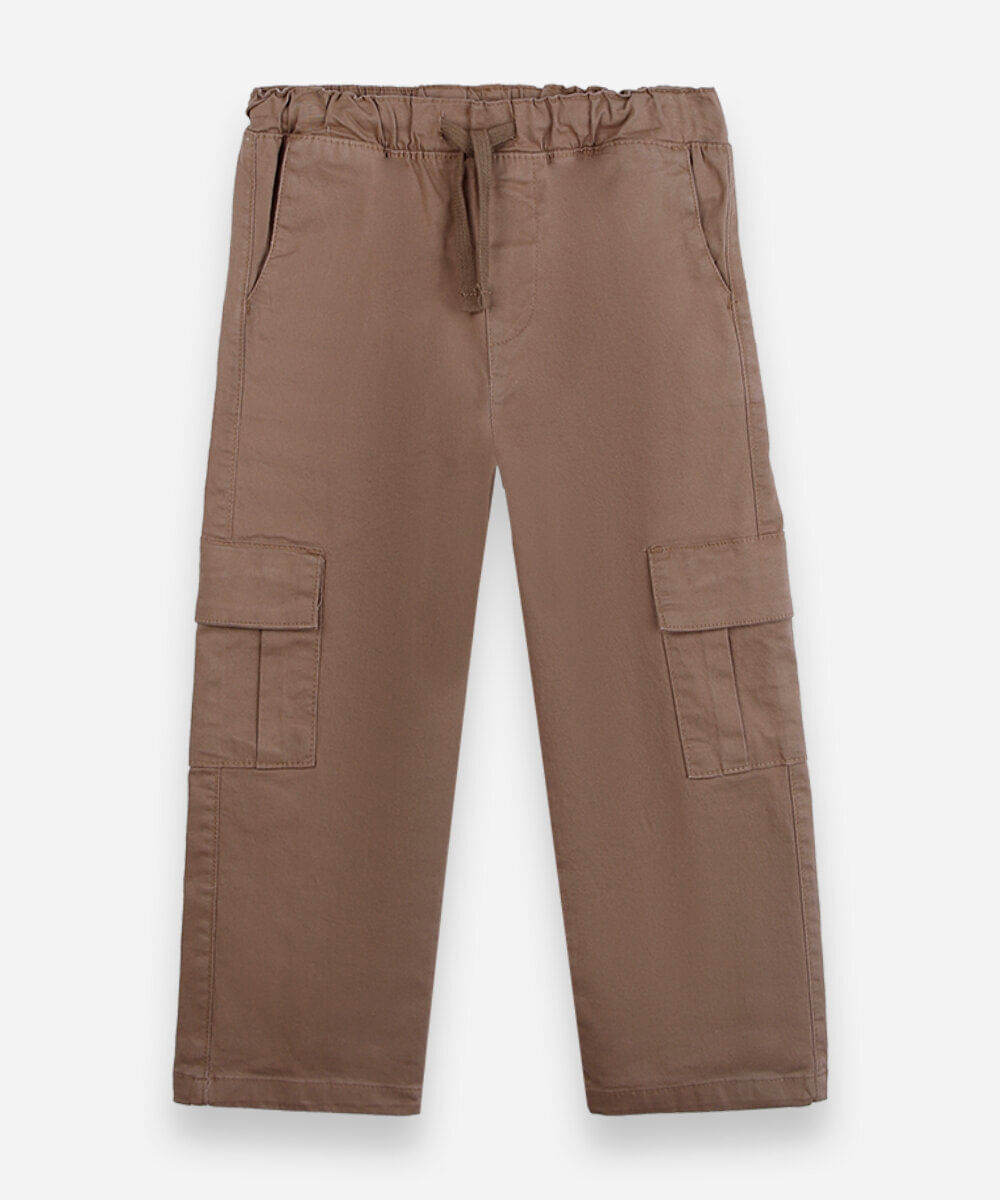 calça cargo de algodão infantil bege