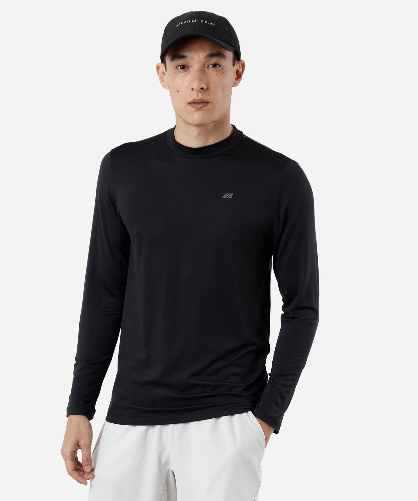 camiseta térmica esportiva masculina manga longa preta