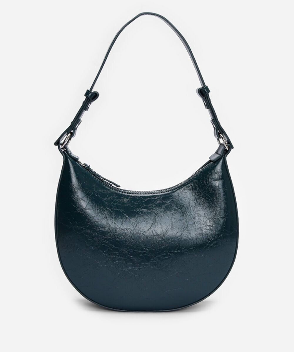 Bolsa Baguete de Ombro em Couro Feminina Lorena Sifra bolsa baguete alça fina verde