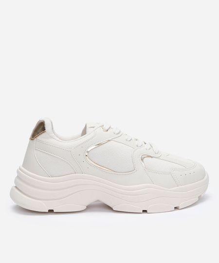 tênis chunky com recortes off white 35