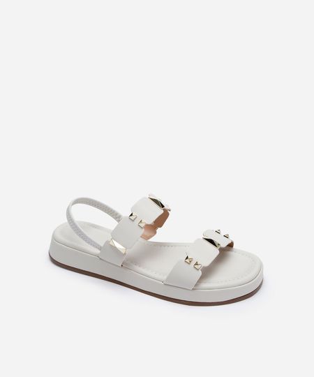 rasteirinha flatform com tachas off white 38
