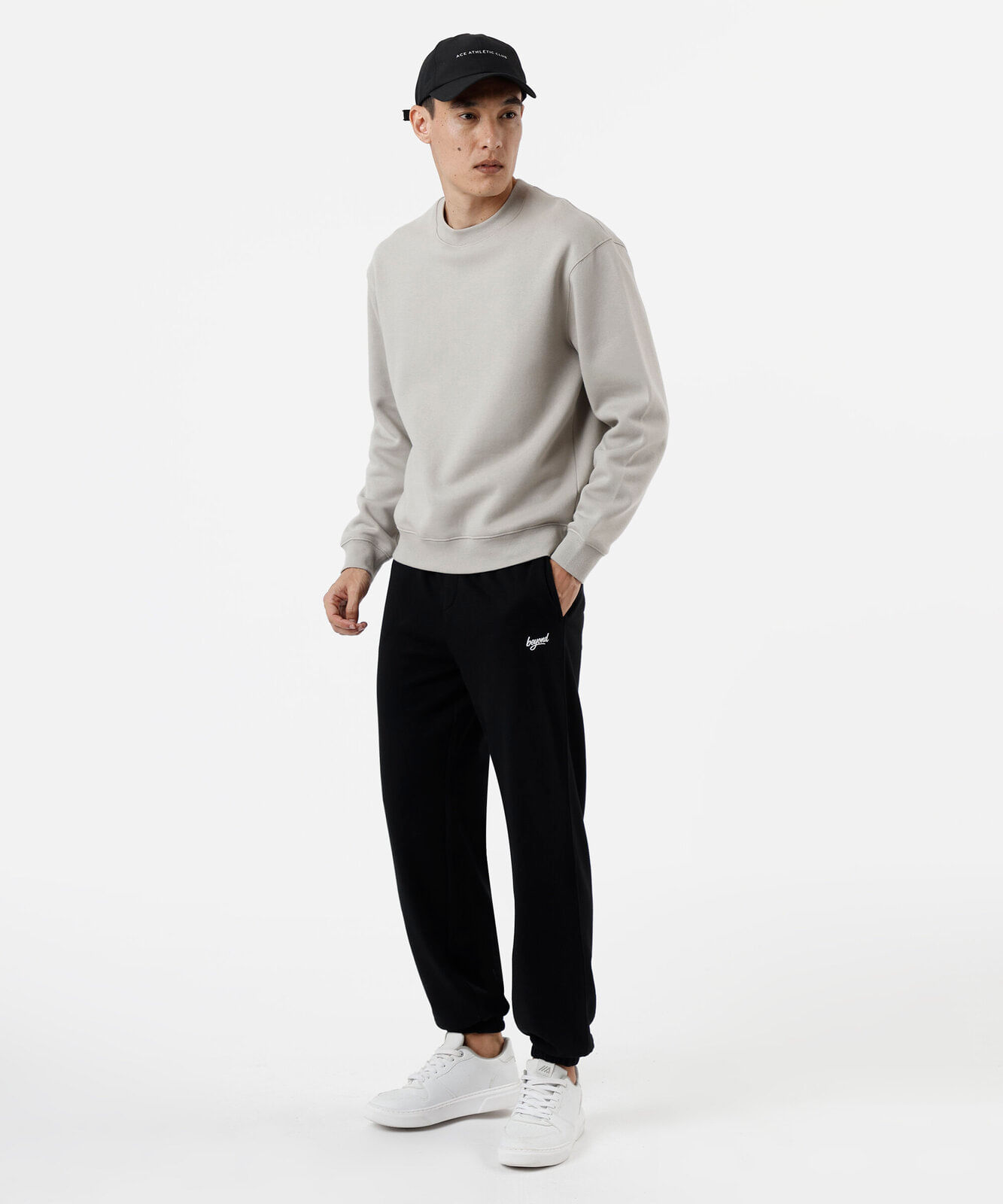 calça jogger masculina de moletom sem felpa preto