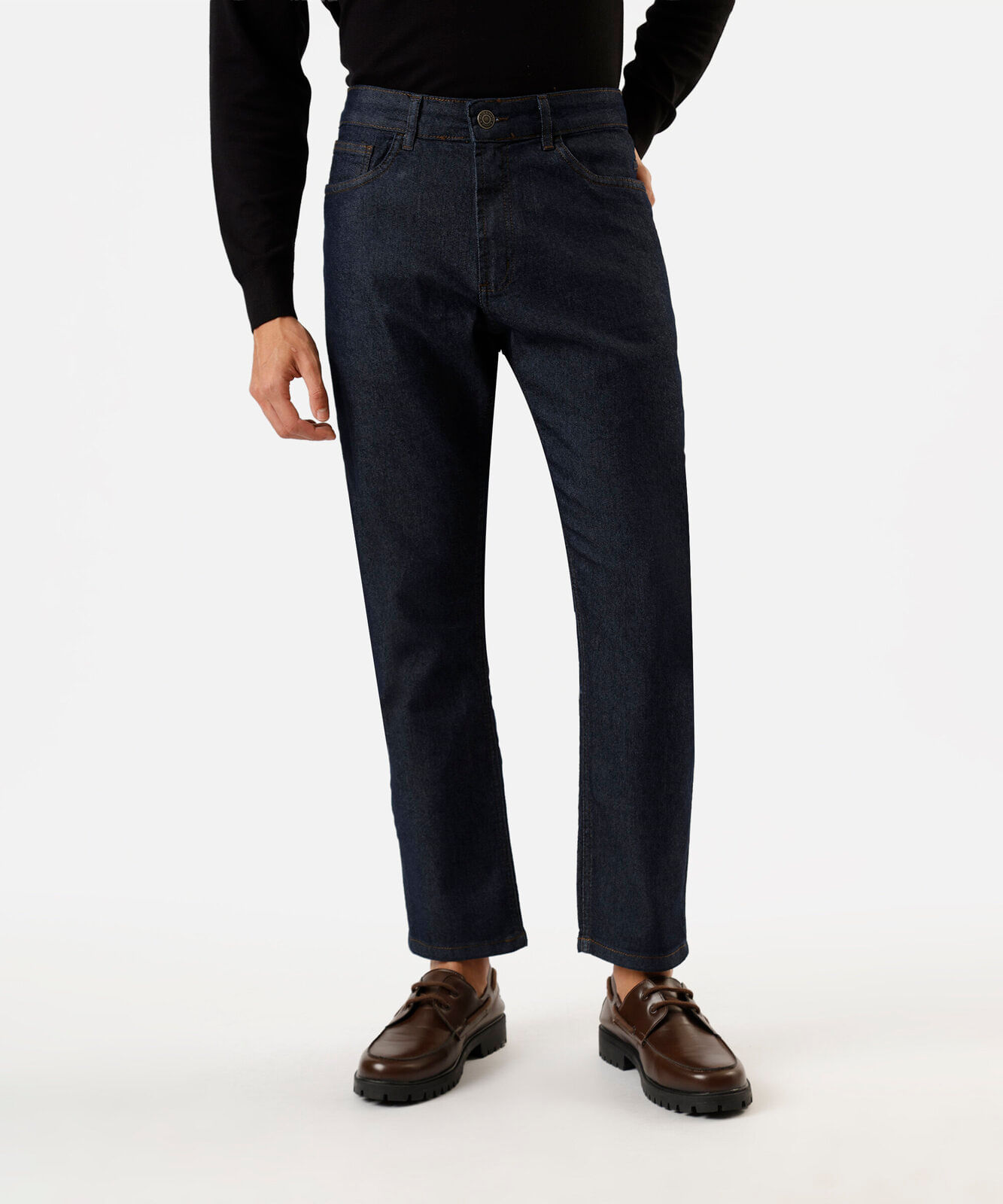 calça slim cropped masculina jeans azul