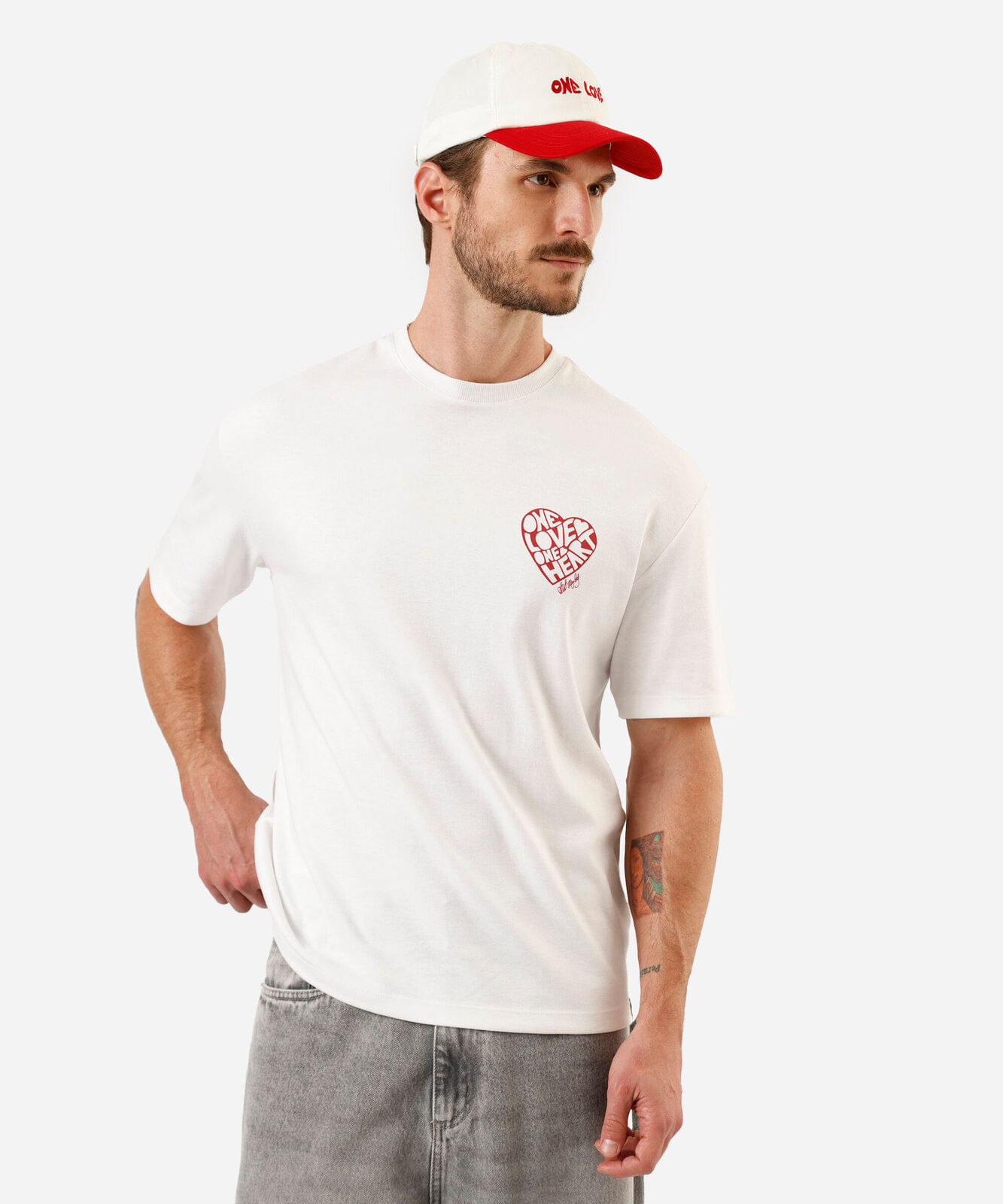 camiseta masculina com algodão manga curta bob marley off white