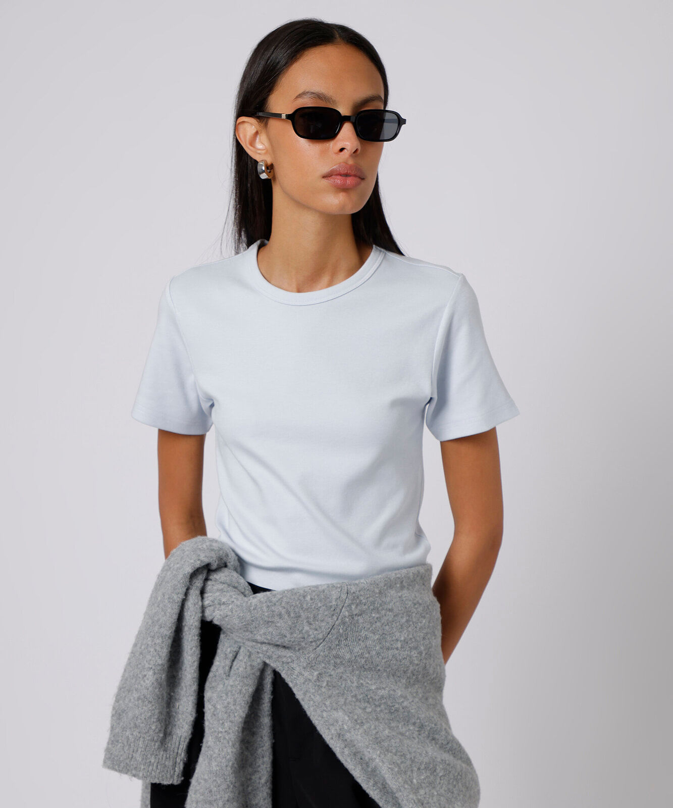 camiseta feminina de algodão peruano mindset azul