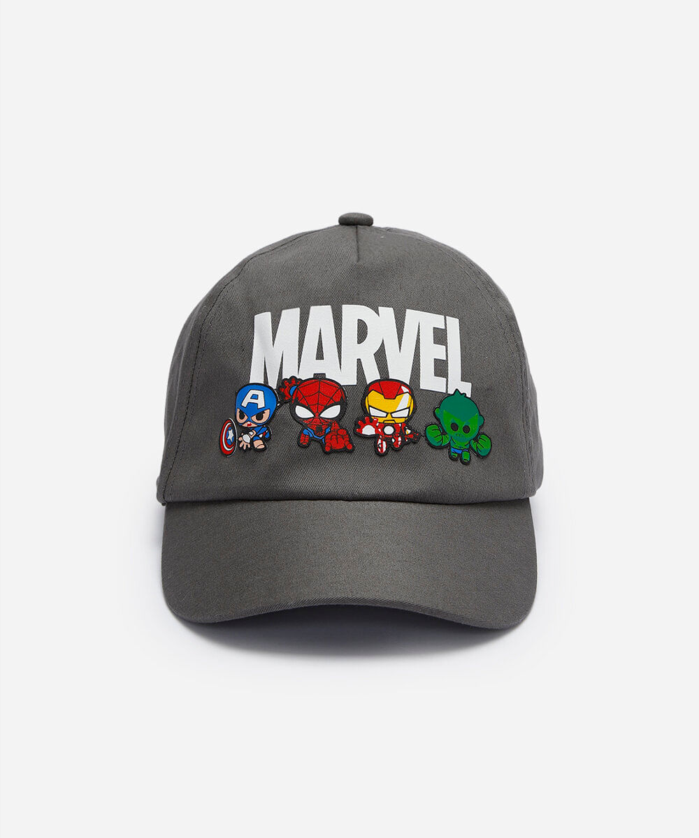 boné aba curva infantil de sarja os vingadores cinza