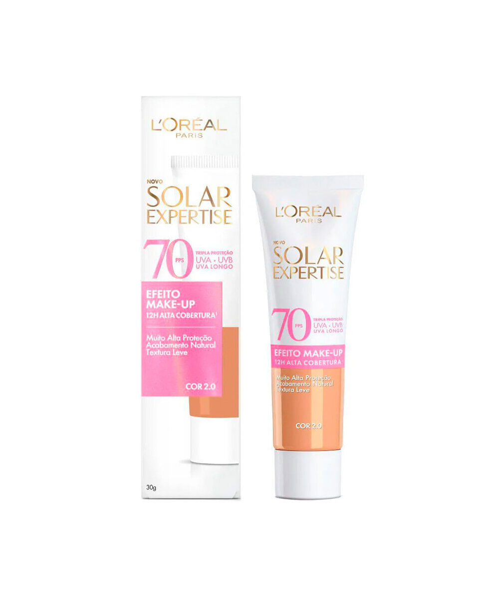 protetor solar facial loréal paris cor 2 fps 70 solar expertise bisnaga 30g