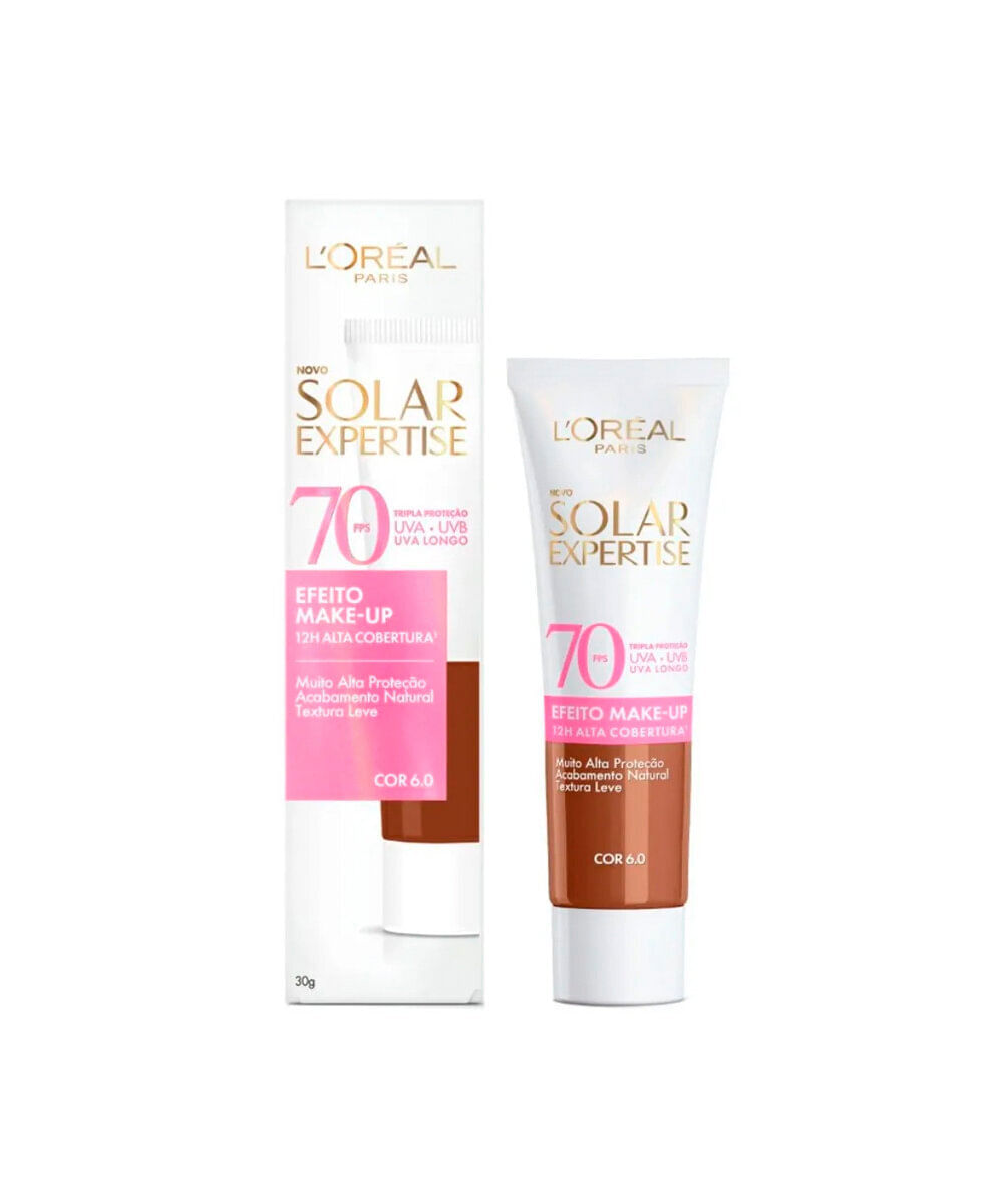 protetor solar facial loréal paris cor 6 fps 70 solar expertise bisnaga 30g
