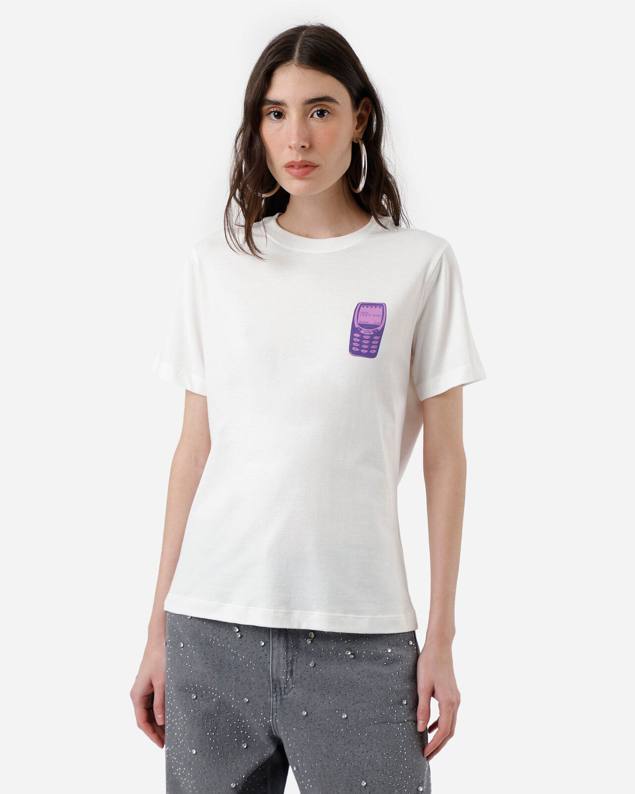 camiseta feminina de algodão britney spears off white