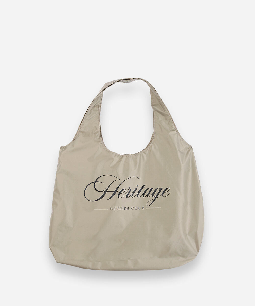 bolsa tote esportiva estampada bege
