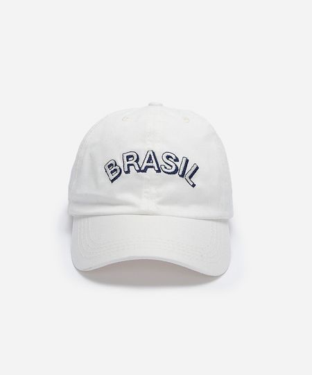 boné aba curva de sarja brasil off white UNICO