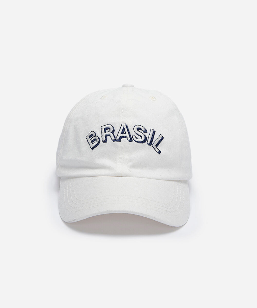 boné aba curva de sarja brasil off white