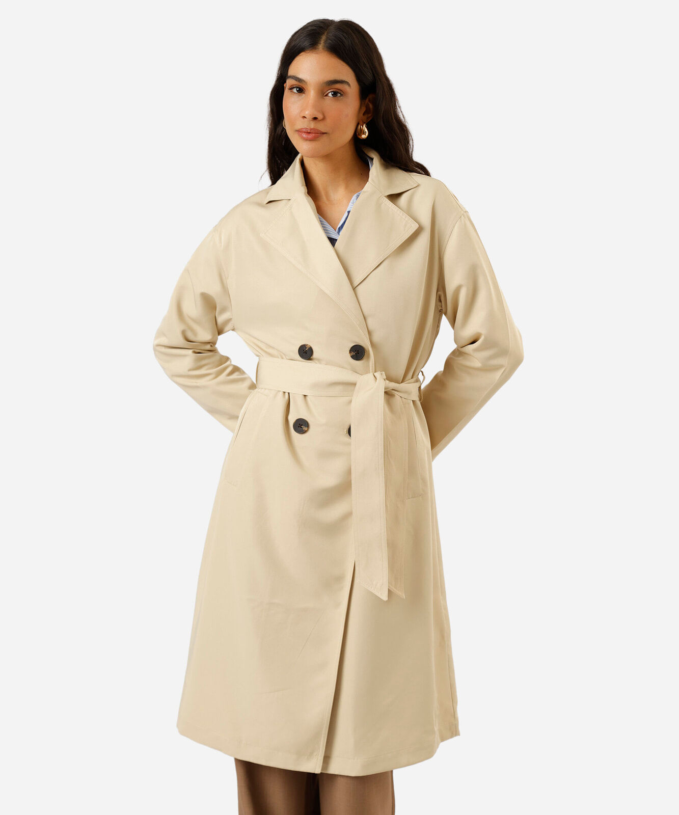 casaco trench coat feminino bege