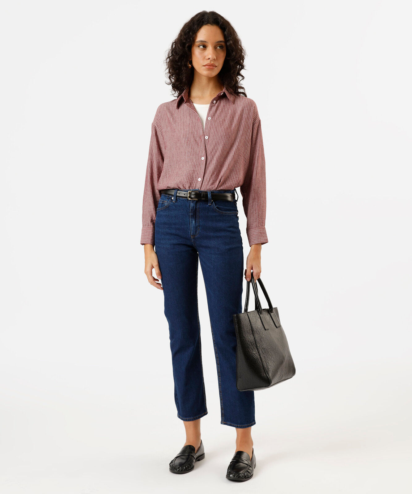calça slim feminina jeans cintura alta azul