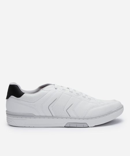 sapatênis masculino com recortes branco 38