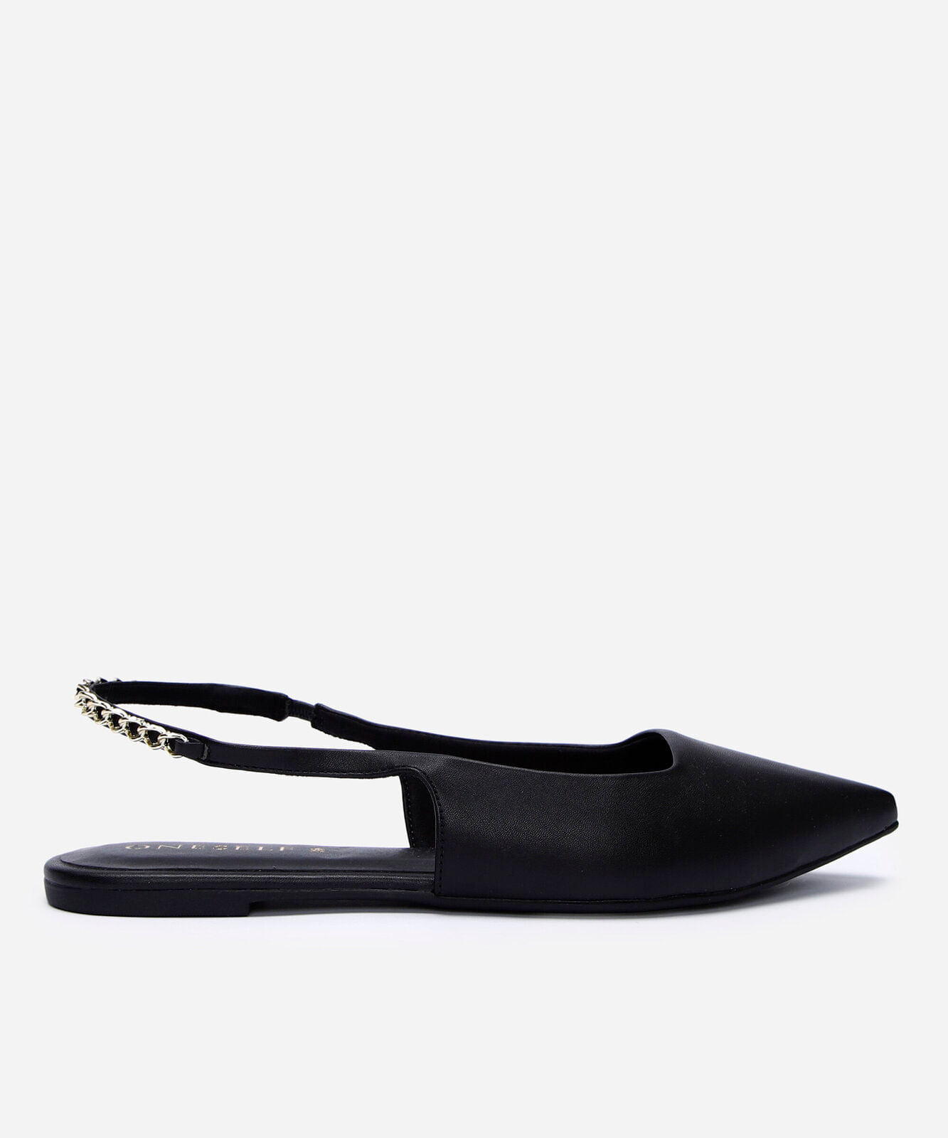 sapatilha slingback com corrente oneself preto