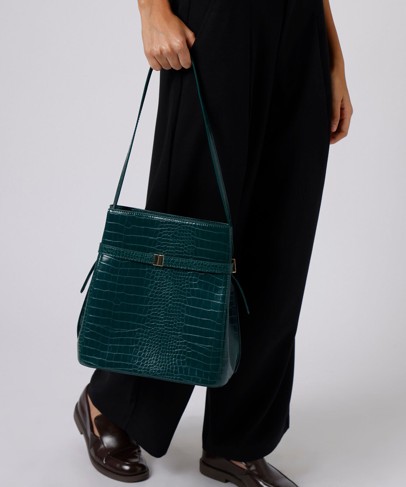 bolsa tote croco mindset verde
