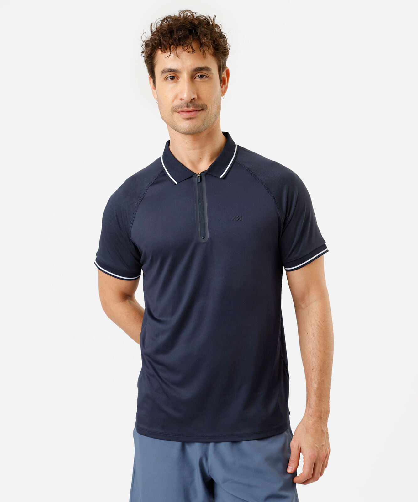 polo raglan masculina esportiva ace azul