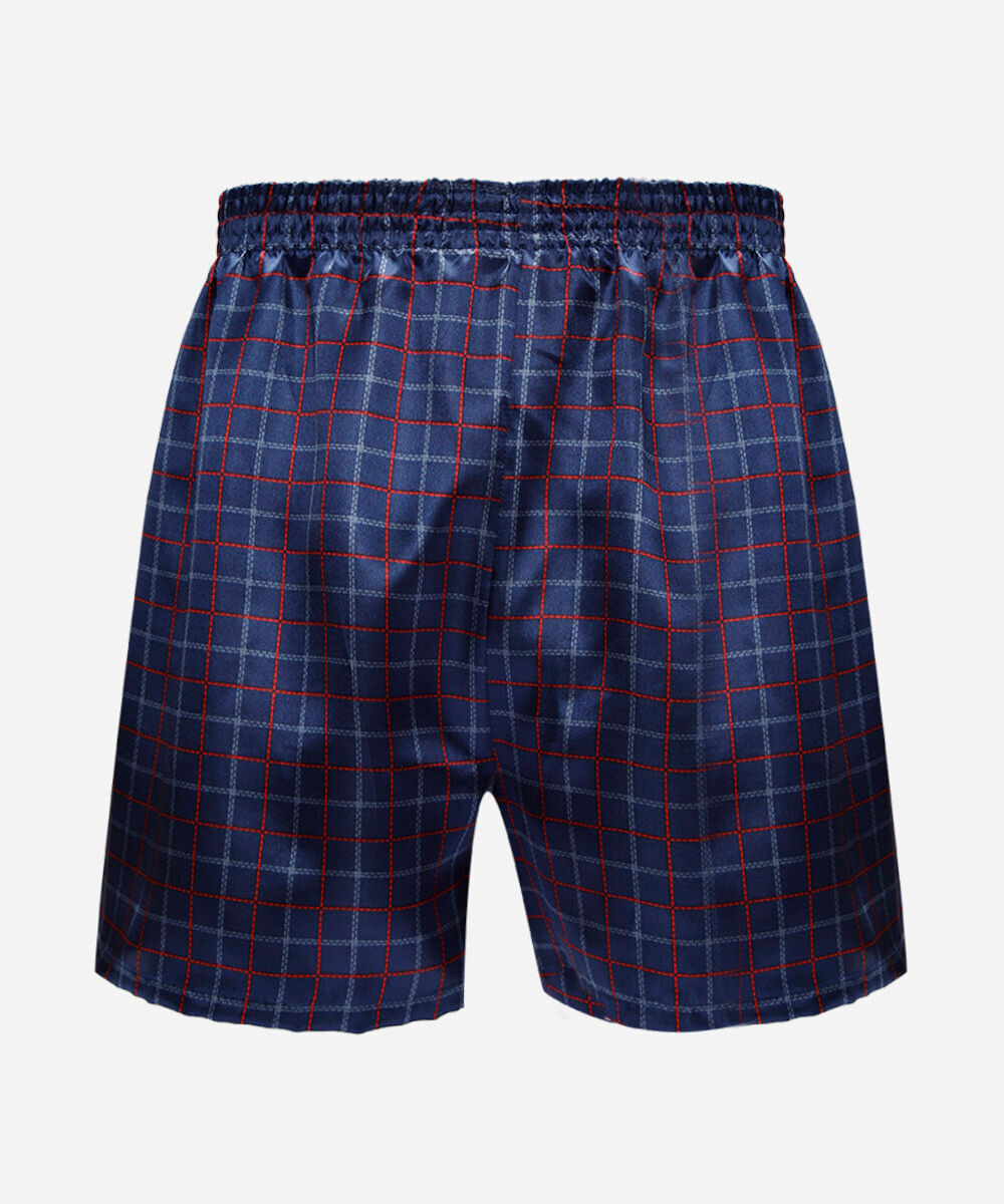 cueca samba canção masculina xadrez acetinada azul