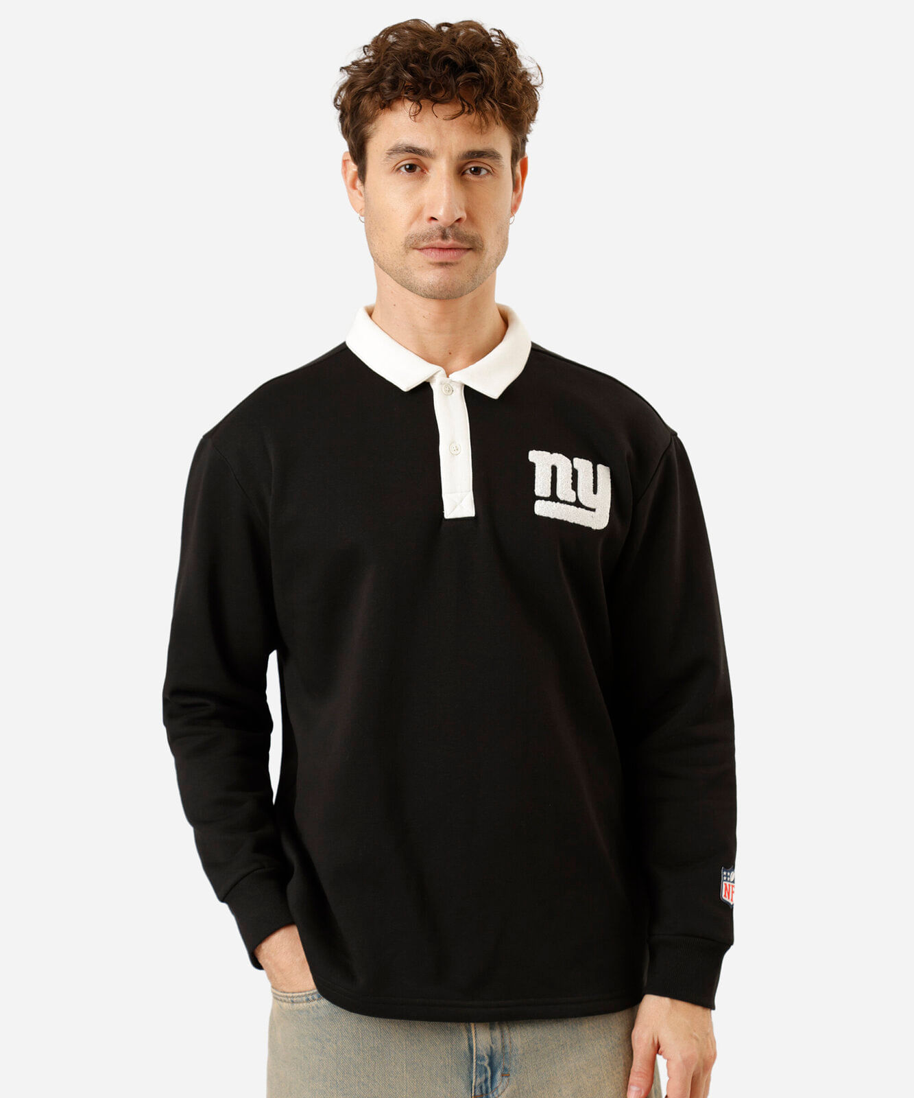 polo oversized masculina manga longa giants nfl preta