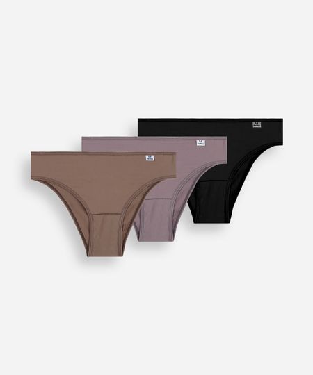 kit de 3 calcinhas biquíni feminino delrio colorido G