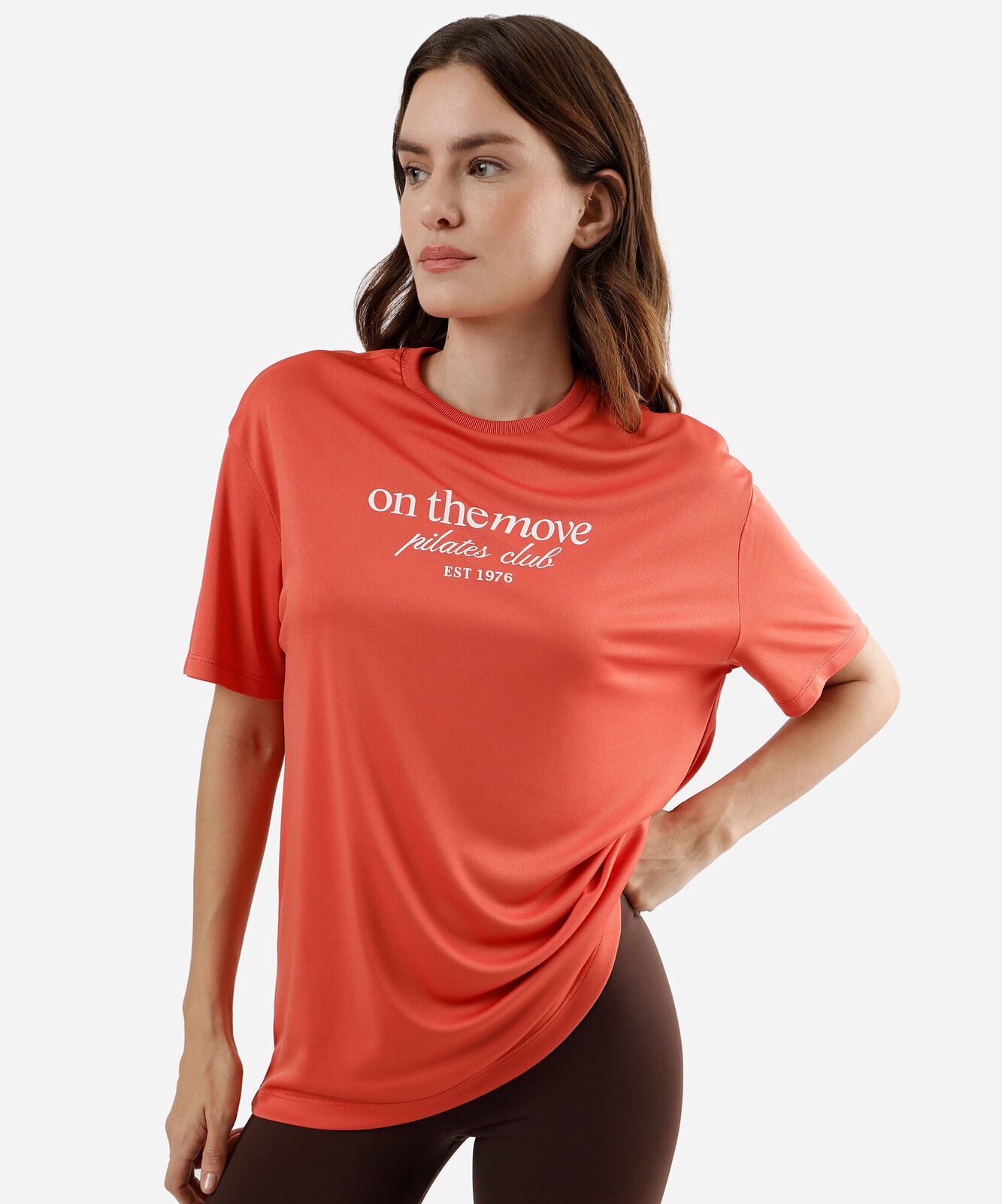camiseta esportiva manga curta estampada vermelha