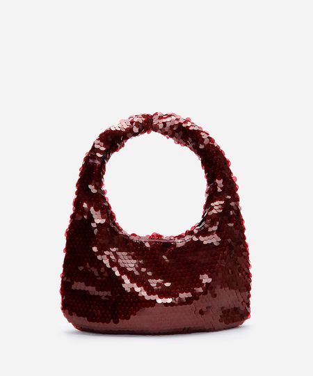 bolsa hobo de paetê mindset vinho UNICO