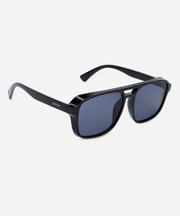 óculos de sol unissex aviador de acetato triton preto UNICO