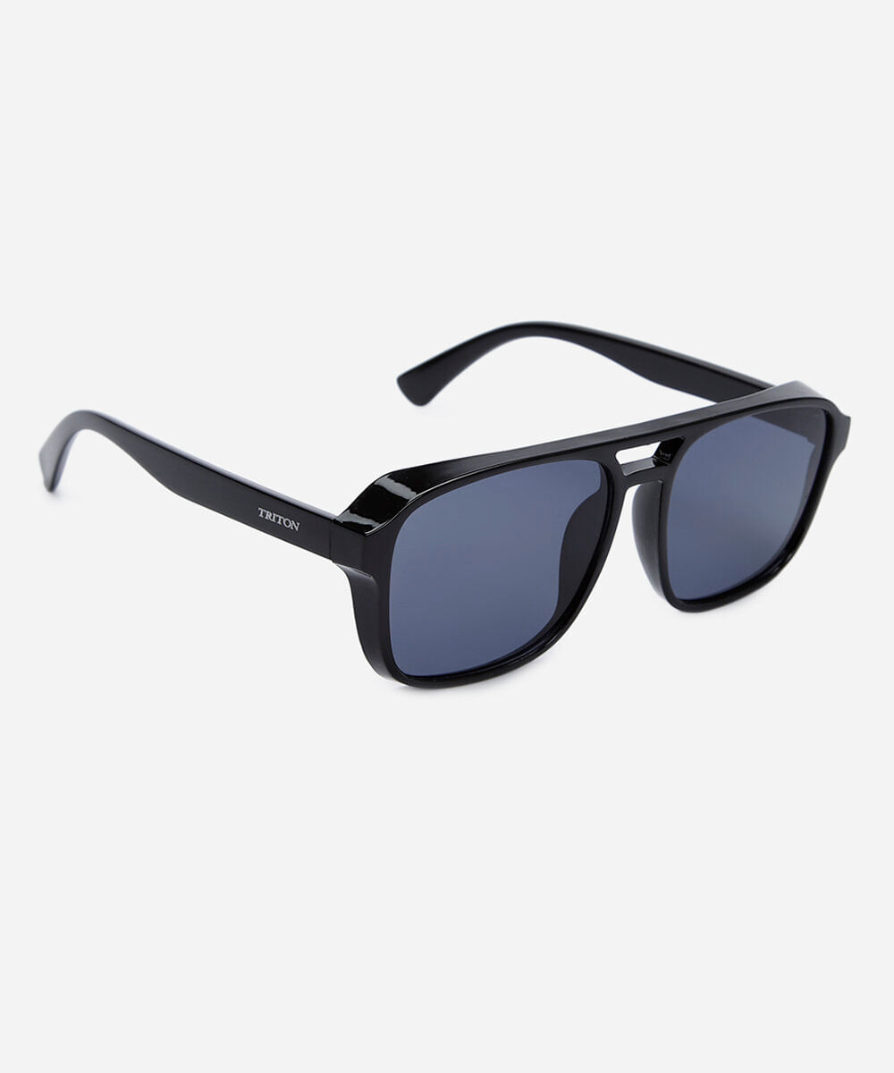 óculos de sol unissex aviador de acetato triton preto
