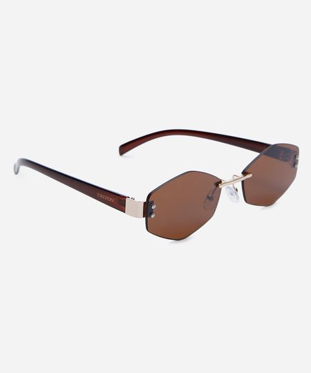 óculos de sol feminino oval de metal triton dourado UNICO