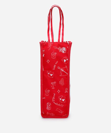 bolsa para vinho estampada vermelha UNICO