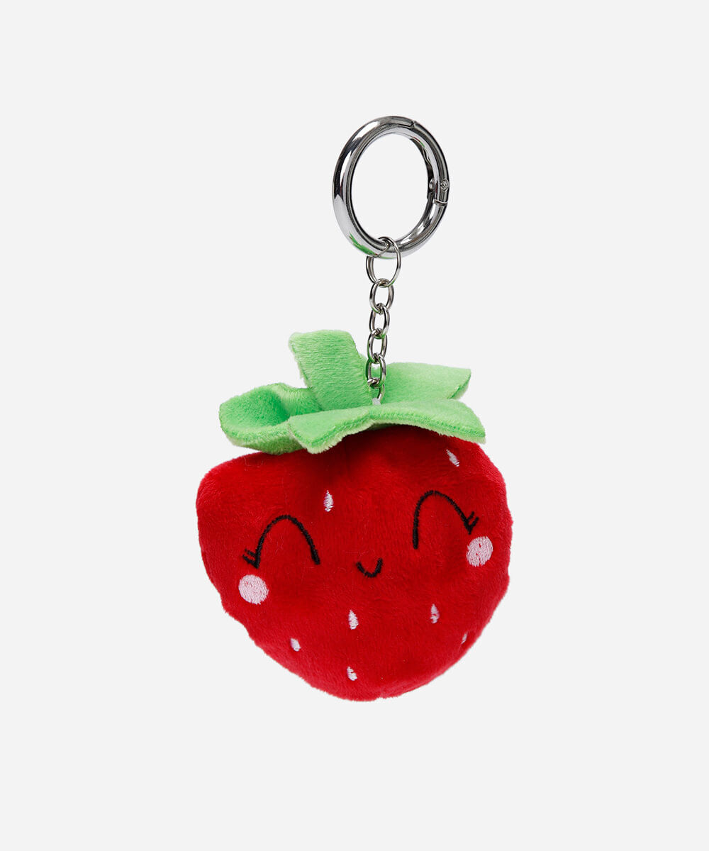 chaveiro bag charm morango vermelho
