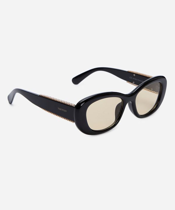 óculos de sol feminino gatinho de acetato triton preto UNICO