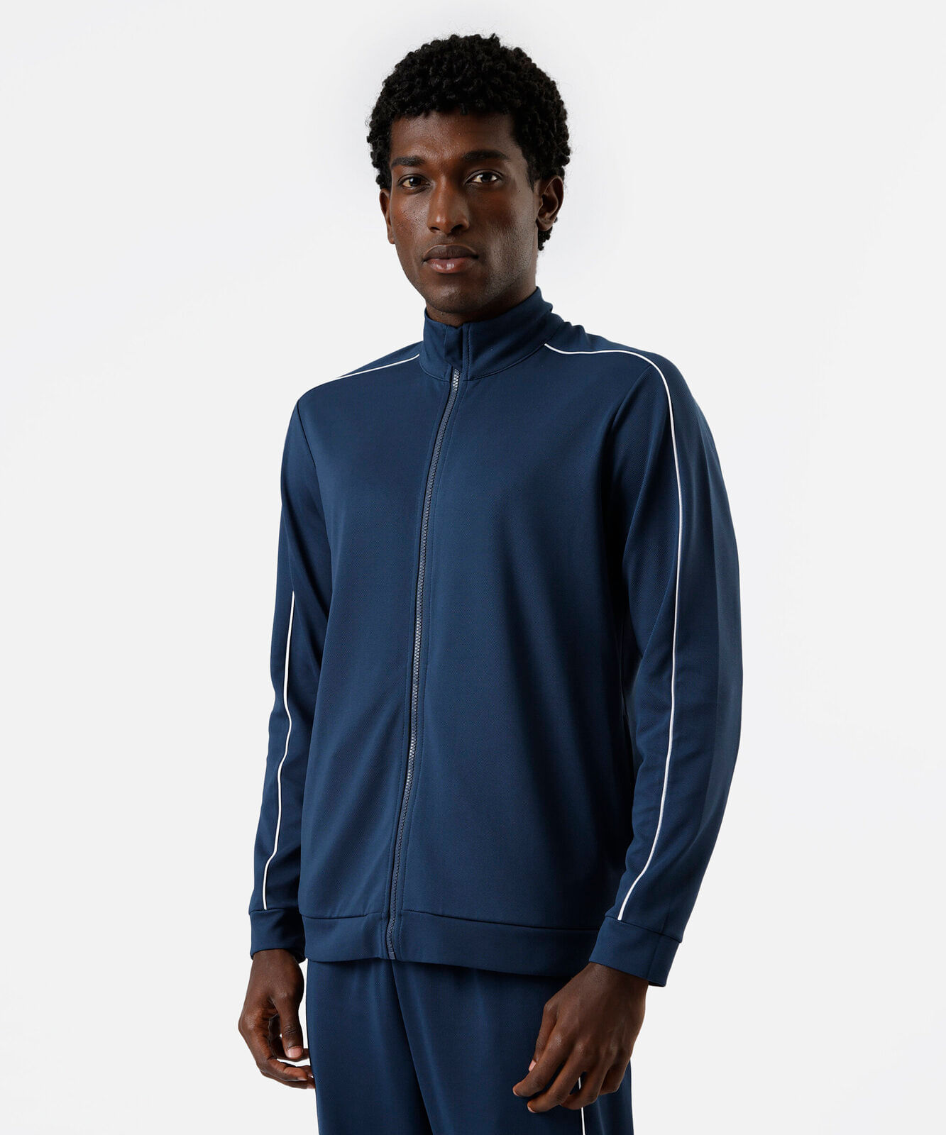 jaqueta esportiva masculina com nervuras brasil azul