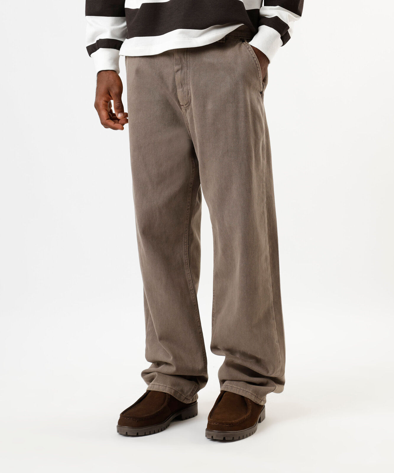 calça baggy masculina de sarja marrom