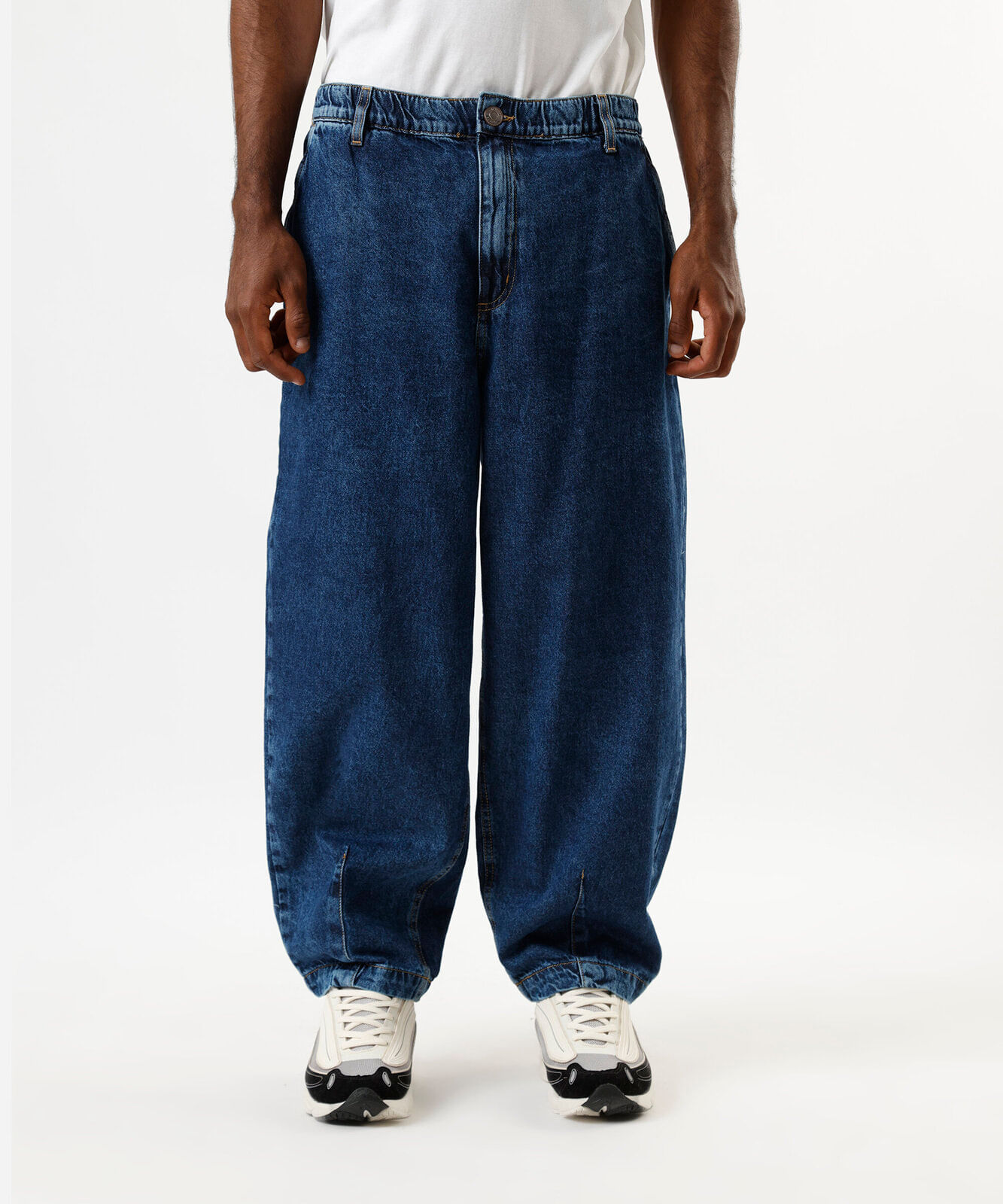calça balloon masculina jeans azul
