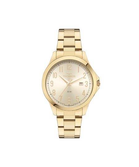 kit relógio masculino technos analógico 2115uax k1x dourado UNICO