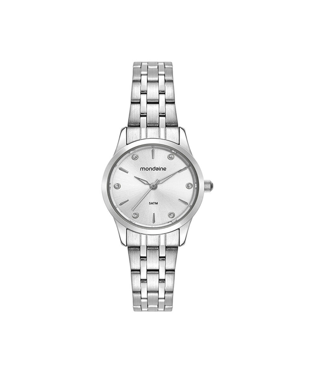 kit relógio feminino mondaine analógico 99914l0mkne2k1 prateado