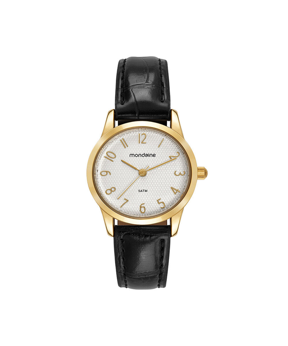 kit relógio feminino mondaine analógico 99917lpmkdh1k1 dourado