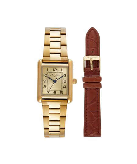 kit relógio feminino mondaine analógico 32821lpmkde1 dourado UNICO