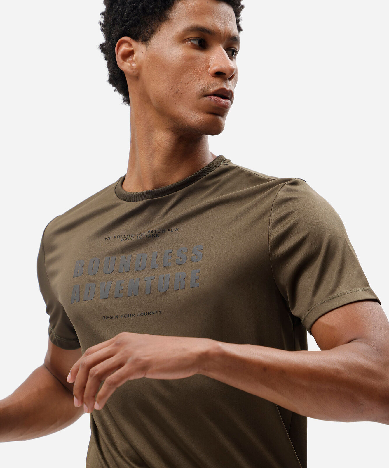 camiseta esportiva masculina manga curta estampada verde