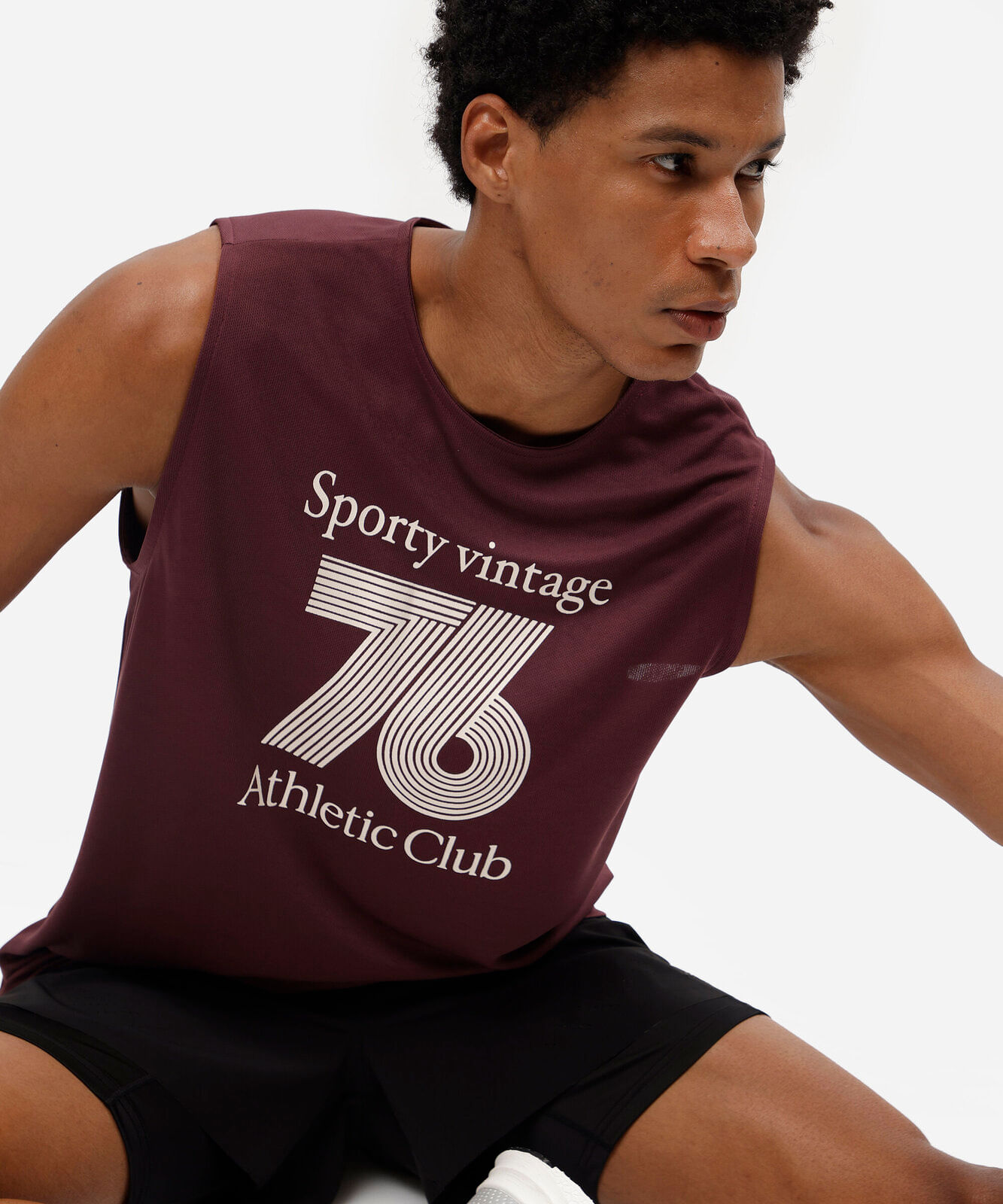 regata machão esportiva masculina estampada vinho