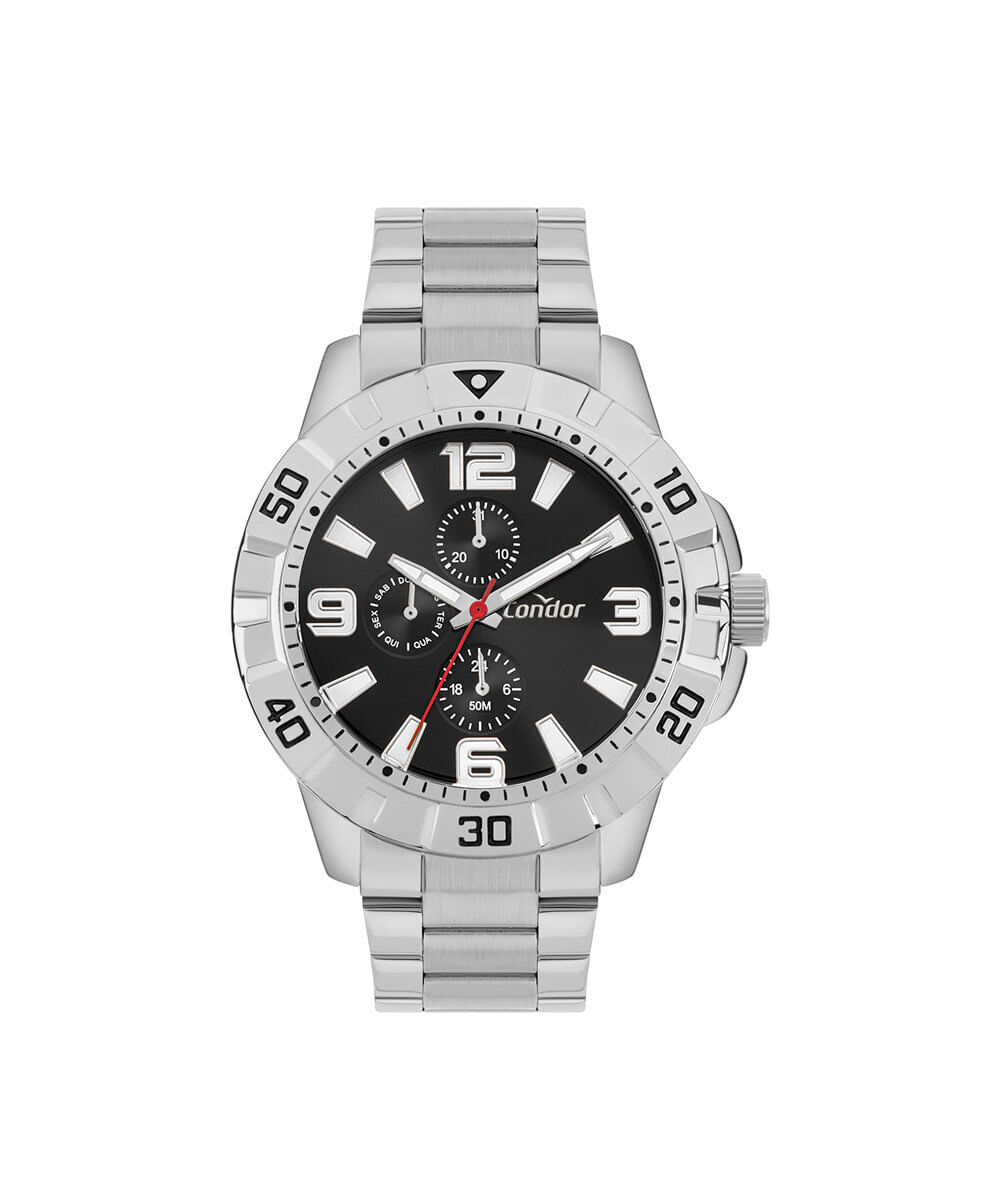 relógio masculino condor analógico co6p27ah 4p prateado