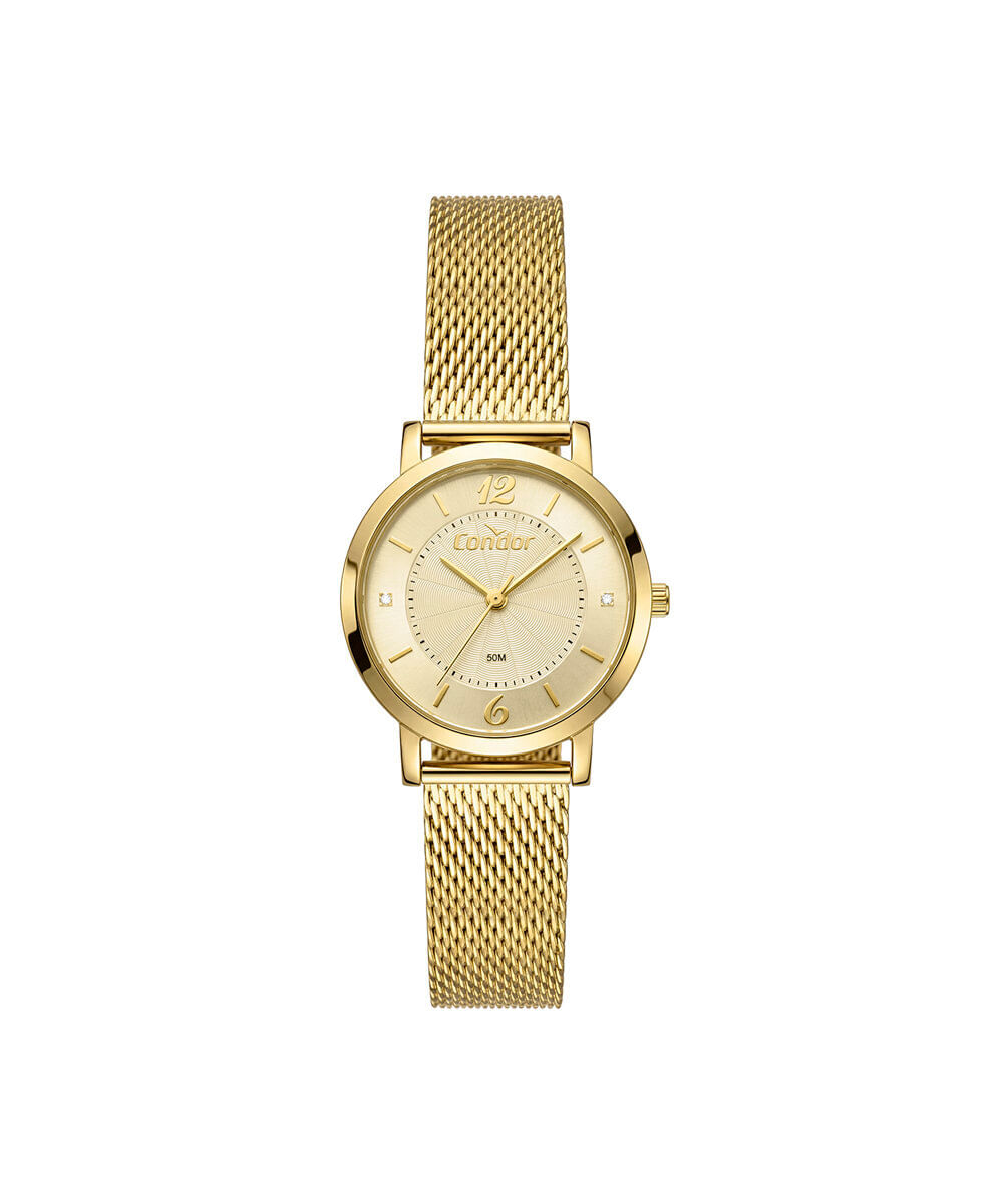 kit relógio feminino condor analógico co2035oaw k4x dourado