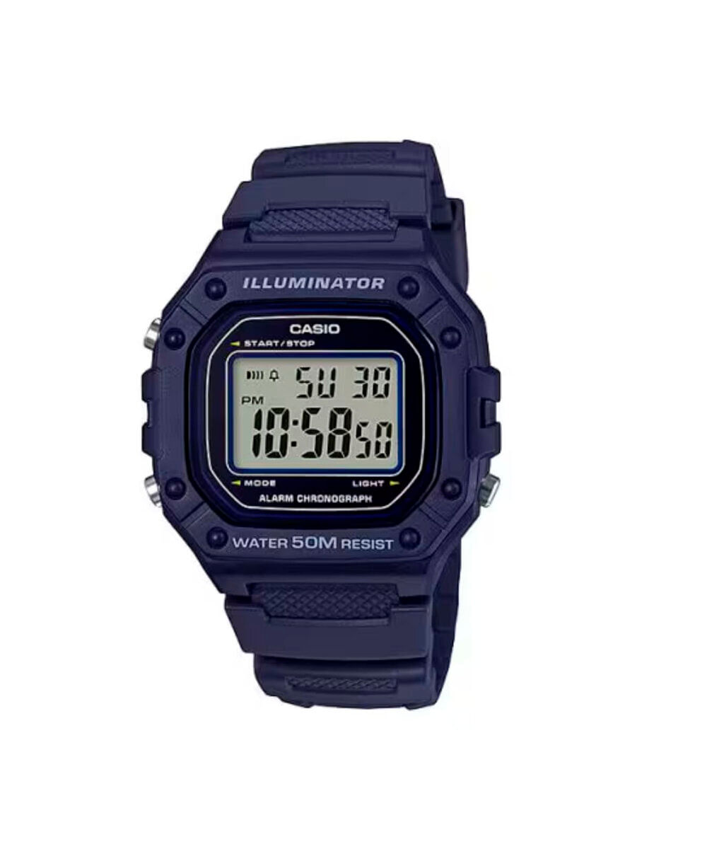 relógio masculino casio digital w 218h 2avdf sc azul