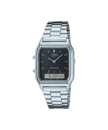 relógio masculino casio analógico digital aq 230a 1dmq sc prateado UNICO