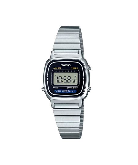 relógio feminino casio digital la670wa 1df sc prateado UNICO