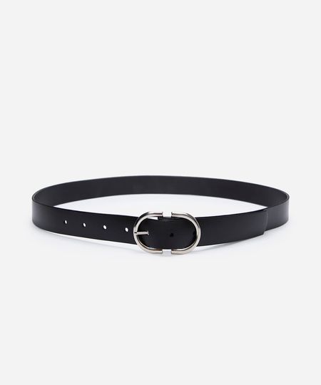 cinto com fivela arredondada preto P